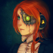 Схема вышивки «Механическая девушка»