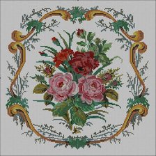 Схема вышивки «подушка цветы»
