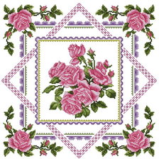 Схема вышивки «Роза в орнаменте»