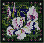 Схема вышивки «Ирисы для подушечки»