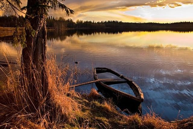 Закат - вода, природа - оригинал