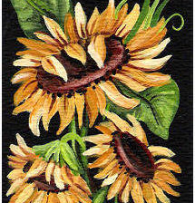 Схема вышивки «подсолнухи на черном»
