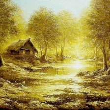 Схема вышивки «Домик в лесу»