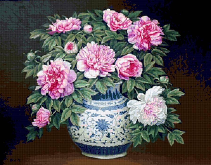 пионы в вазе - предпросмотр