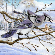 Схема вышивки «зимний пейзаж»