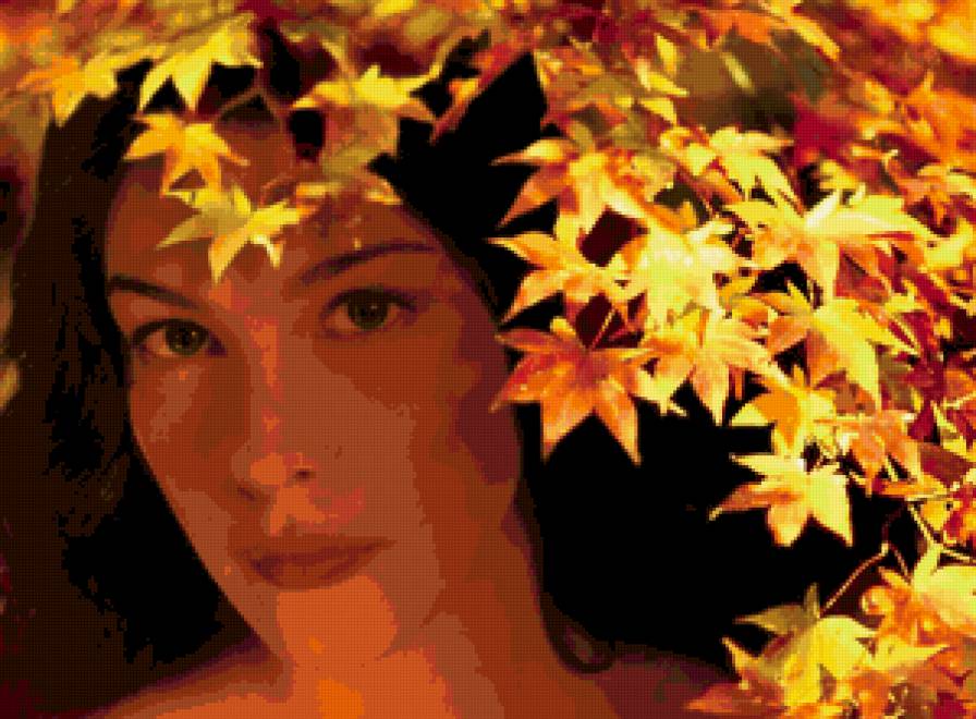 Арвен в осенних листьях - предпросмотр