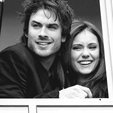 Схема вышивки «Иен Сомерхолдер и Нина Добрев»