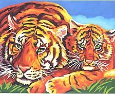 Схема вышивки «тигры»