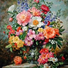 Схема вышивки «букет пионов»