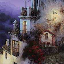 Схема вышивки «Дом в ночи»