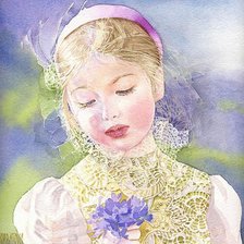 Схема вышивки «Девочка с цветком»