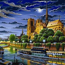 Схема вышивки «город»