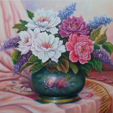 Схема вышивки «Пионы»