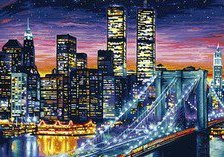 Схема вышивки «ночной город»