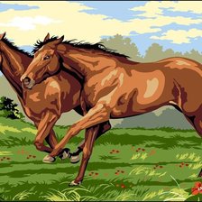 Схема вышивки «loshadi»