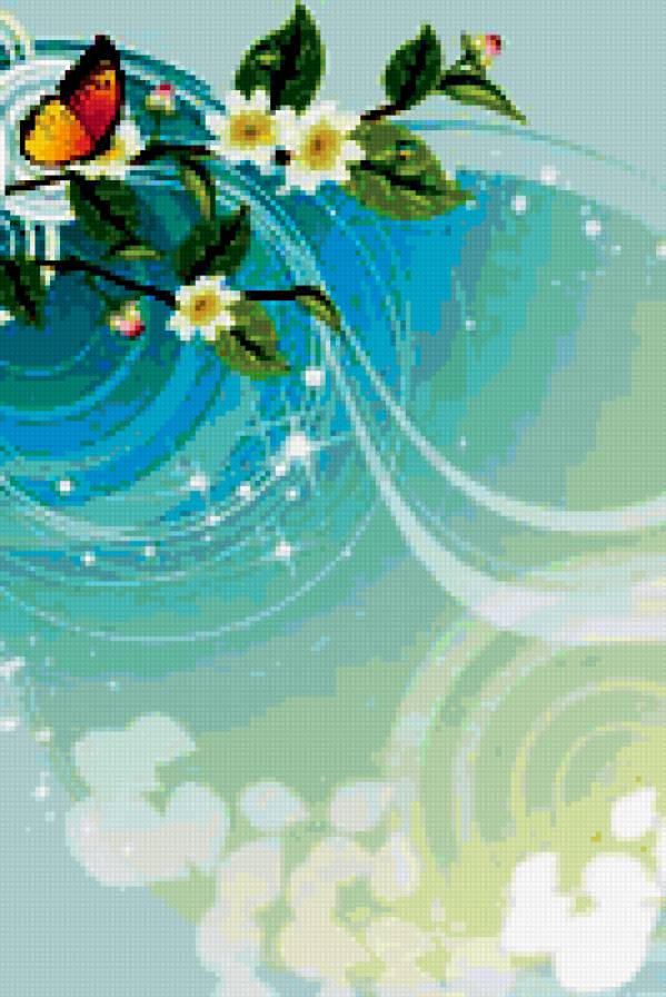 №399471 - цветы, бабочки - предпросмотр