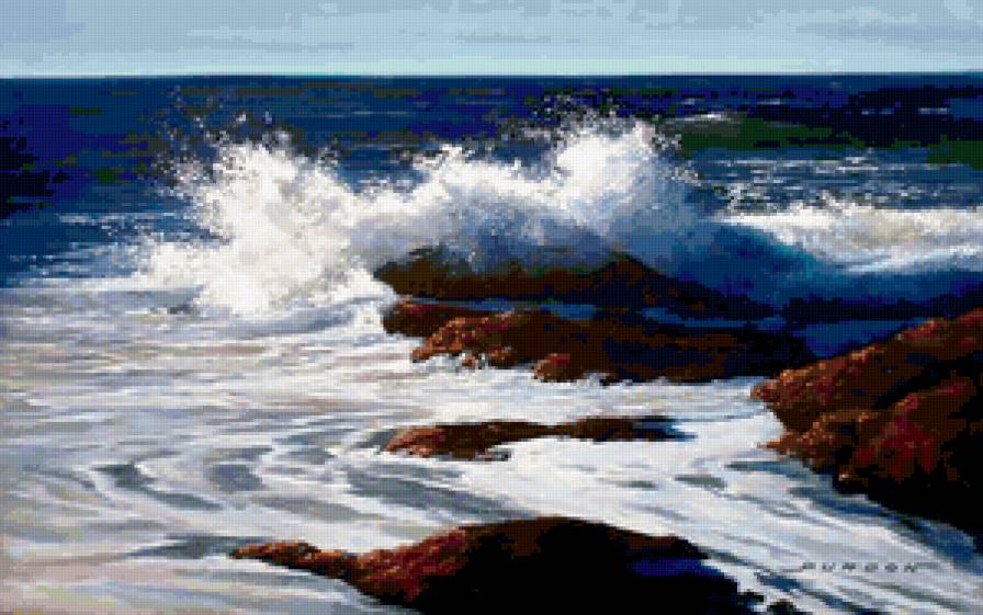 №399481 - волны, прибой, живопись, пейзаж, море, природа - предпросмотр