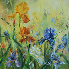 Схема вышивки «ирисы»