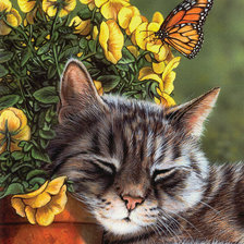 Схема вышивки «котенок»