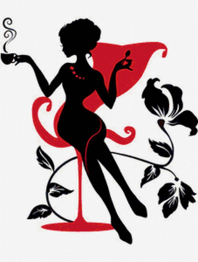 черно-красный силуэт - предпросмотр