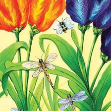 Схема вышивки «тюльпаны и стрекозы»