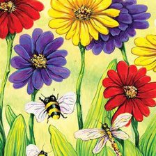 Схема вышивки «ромашки и букашки»