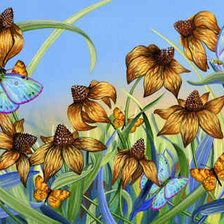 Схема вышивки «цветы и бабочки»