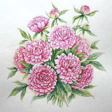 Схема вышивки «пионы»