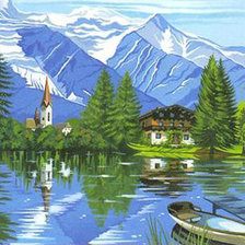 Схема вышивки «горный пейзаж»