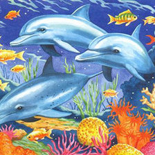 Схема вышивки «дельфины»