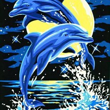 Схема вышивки «дельфины»