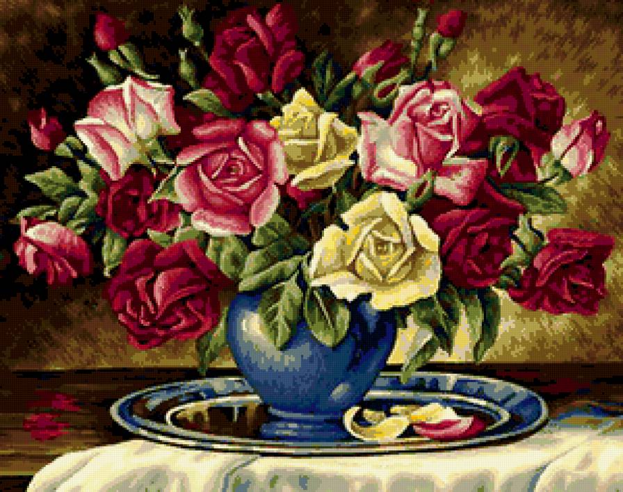 розы в вазе - розы, ваза - предпросмотр