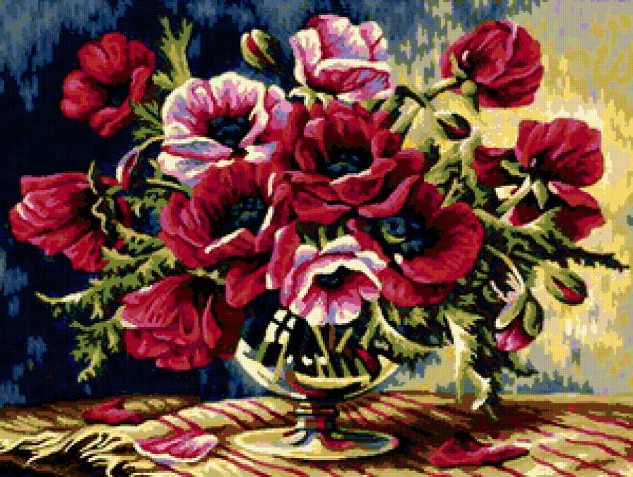 маки в вазе - маки, ваза - предпросмотр