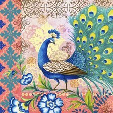 Схема вышивки «Подушка "Павлин"»