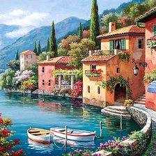 Схема вышивки «Город у моря»