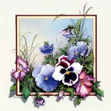 Схема вышивки «анютины глазки»