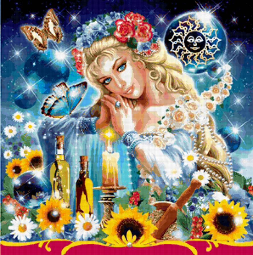 №400252 - люди, фэнтези, живопись, портрет, девушка, волшебство - предпросмотр