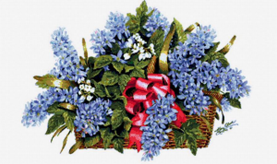 сирень в корзине - сирень, корзина - предпросмотр