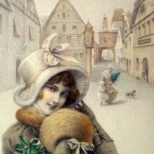 Схема вышивки «Дама»