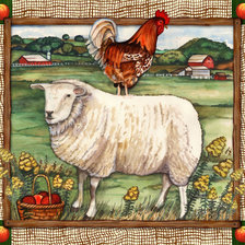 Схема вышивки «деревенские мотивы»