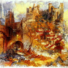 Схема вышивки «осенний пейзаж»