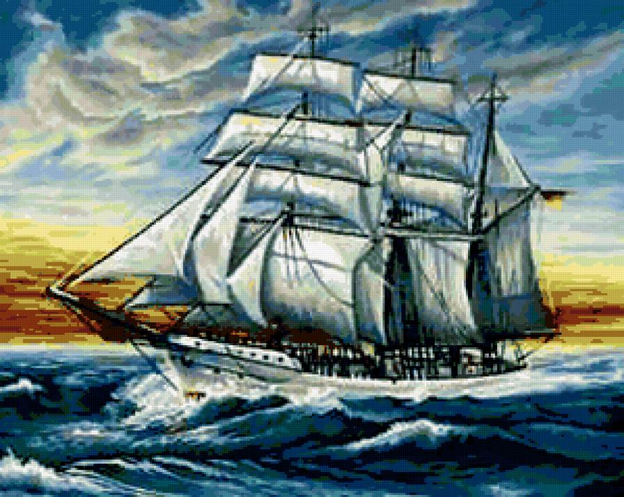 парусник - море, парусник - предпросмотр