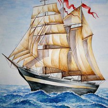 Схема вышивки «парусник»