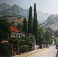 Схема вышивки «Городок в горах»