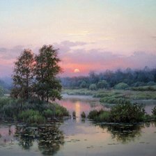 Закат на озере