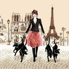 Схема вышивки «дама с собаками»