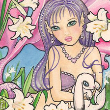 Схема вышивки «девочка-русалка»
