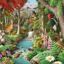 Схема вышивки «Down the Calming Stream»