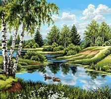 Схема вышивки «летний пейзаж»