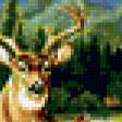 Предпросмотр схемы вышивки «олени у ручья» (№400714)